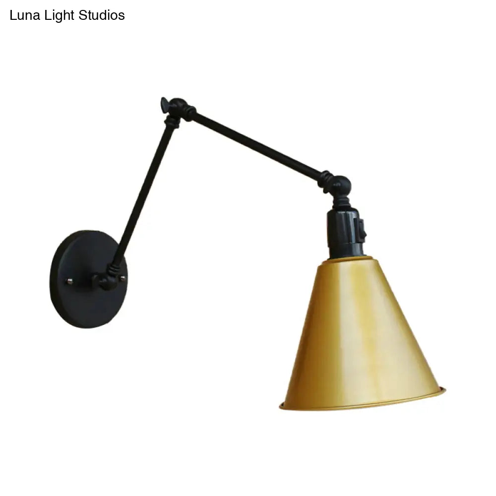 Swing Arm Wall Light Fixture Industrial Metal Sconce Adjustable for Living Room Bedroom Bedside Reading | Thomler