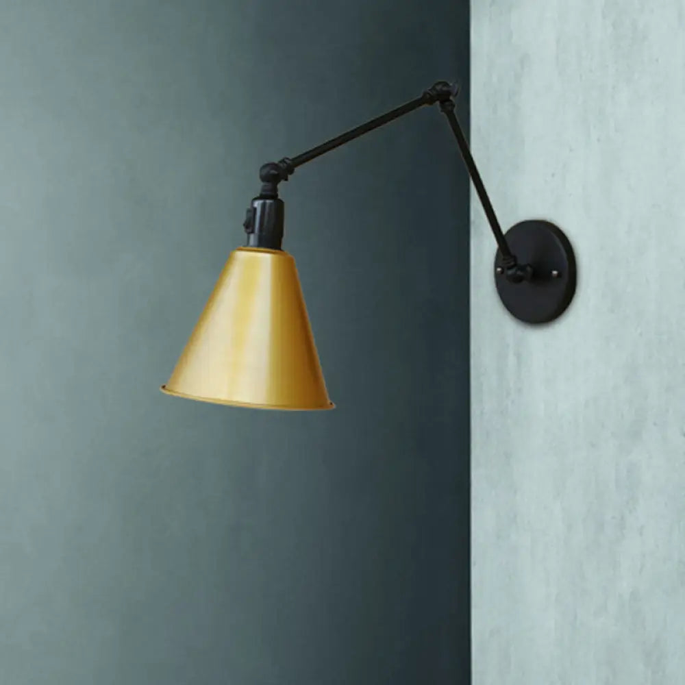 Swing Arm Wall Light Fixture Industrial Metal Sconce Adjustable for Living Room Bedroom Bedside Reading | Thomler
