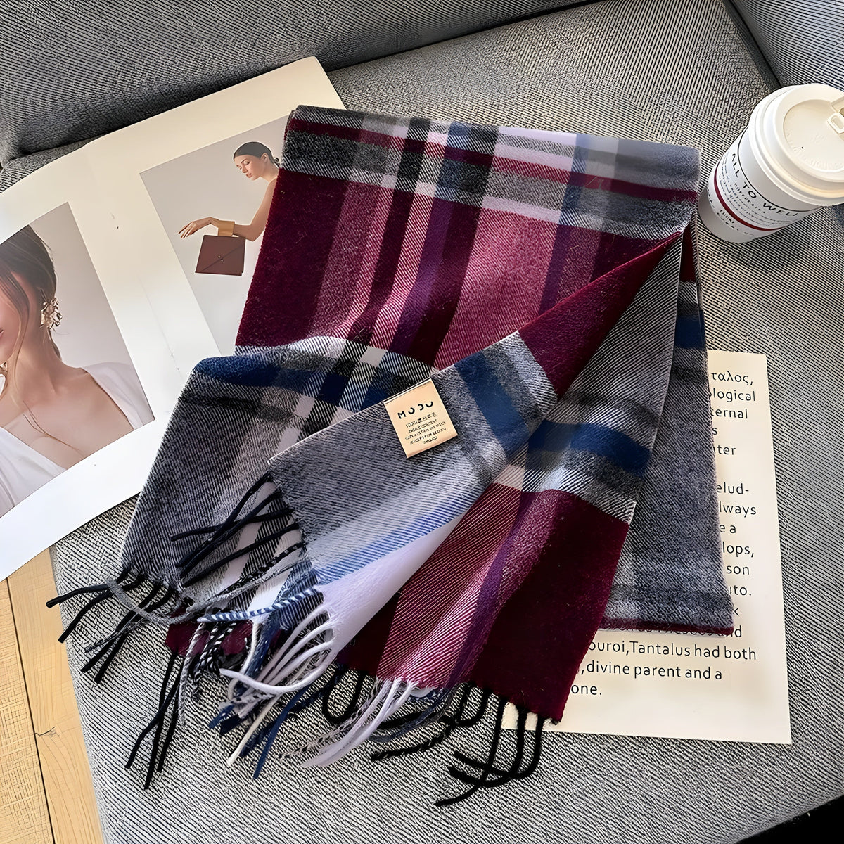 Plaid Cashmere Wrap Shawl for Women – Oversized Warm Winter Accessory for Daily Wear & Special Events | Thomler