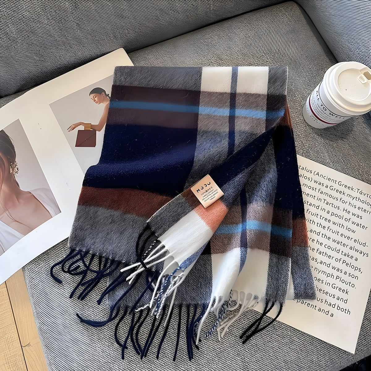Plaid Cashmere Wrap Shawl for Women – Oversized Warm Winter Accessory for Daily Wear & Special Events | Thomler