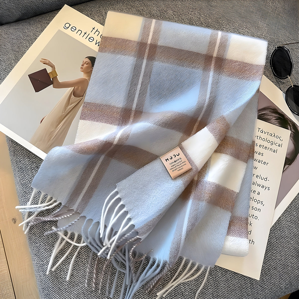 Plaid Cashmere Wrap Shawl for Women – Oversized Warm Winter Accessory for Daily Wear & Special Events | Thomler
