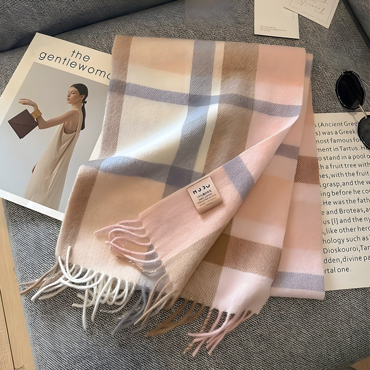 Plaid Cashmere Wrap Shawl for Women – Oversized Warm Winter Accessory for Daily Wear & Special Events | Thomler