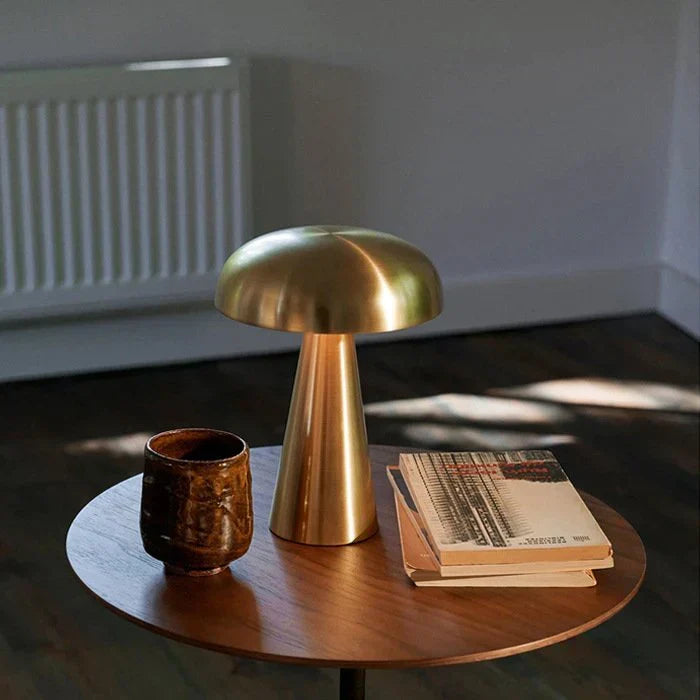 Rechargeable Mushroom Table Lamp with Touch Control & 3 Brightness Levels for Bedroom Nightstand Living Room Dining Room Office Desk Cordles | Thomler