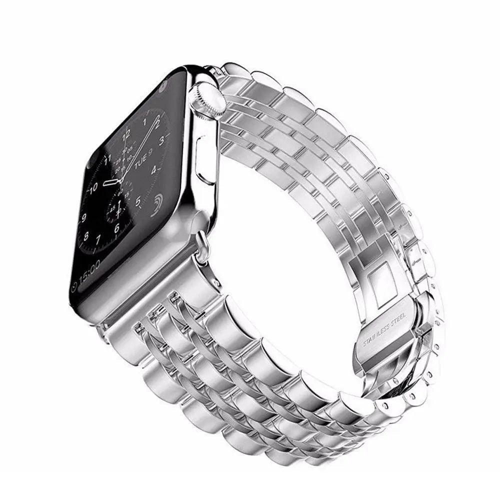 Premium Metal Three-Row Chain Watch Strap – 38mm–49mm Sizes, 4 Finishes – Compatible with Latest & Legacy Apple Watches | Thomler
