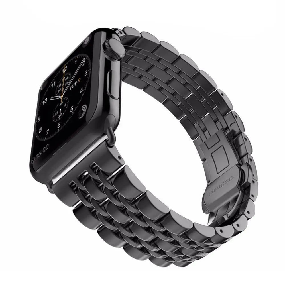 Premium Metal Three-Row Chain Watch Strap – 38mm–49mm Sizes, 4 Finishes – Compatible with Latest & Legacy Apple Watches | Thomler