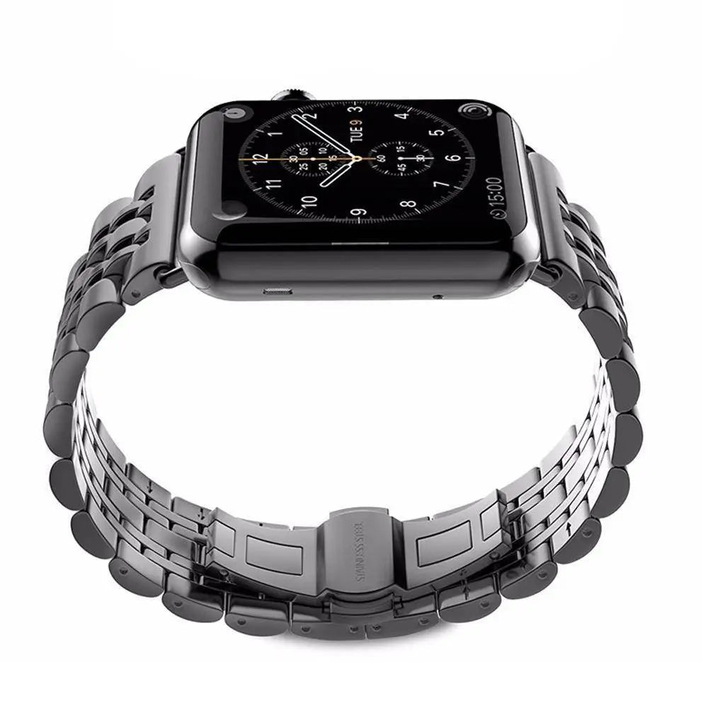 Premium Metal Three-Row Chain Watch Strap – 38mm–49mm Sizes, 4 Finishes – Compatible with Latest & Legacy Apple Watches | Thomler