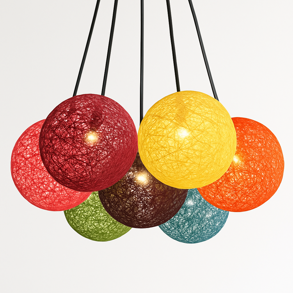Woven Paper Globe Pendant Light with Adjustable Cord - Handcrafted Sphere Ceiling Fixture for Bedroom & Living Room | Thomler