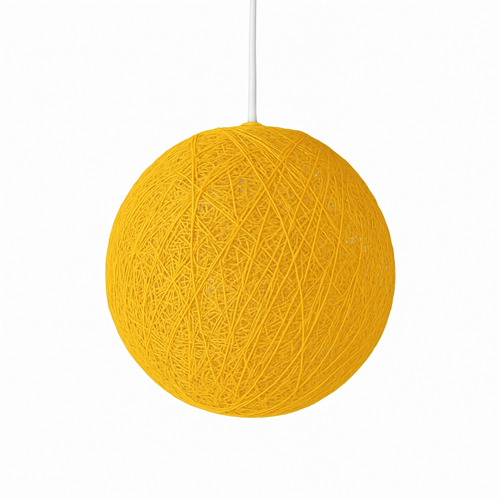 Woven Paper Globe Pendant Light with Adjustable Cord - Handcrafted Sphere Ceiling Fixture for Bedroom & Living Room | Thomler