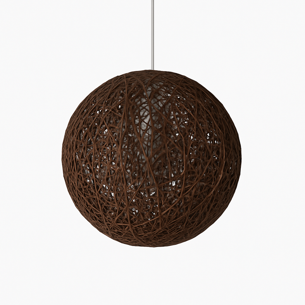 Woven Paper Globe Pendant Light with Adjustable Cord - Handcrafted Sphere Ceiling Fixture for Bedroom & Living Room | Thomler