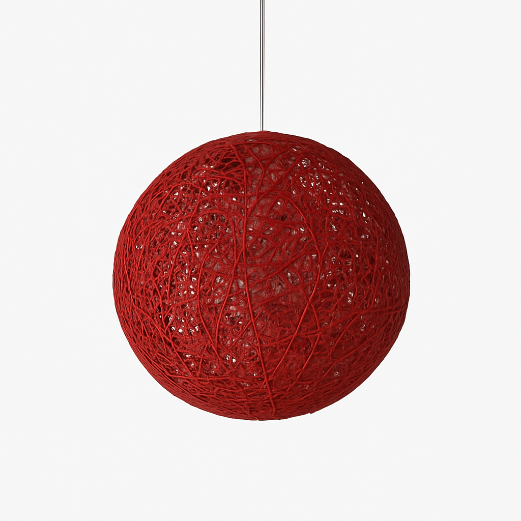 Woven Paper Globe Pendant Light with Adjustable Cord - Handcrafted Sphere Ceiling Fixture for Bedroom & Living Room | Thomler