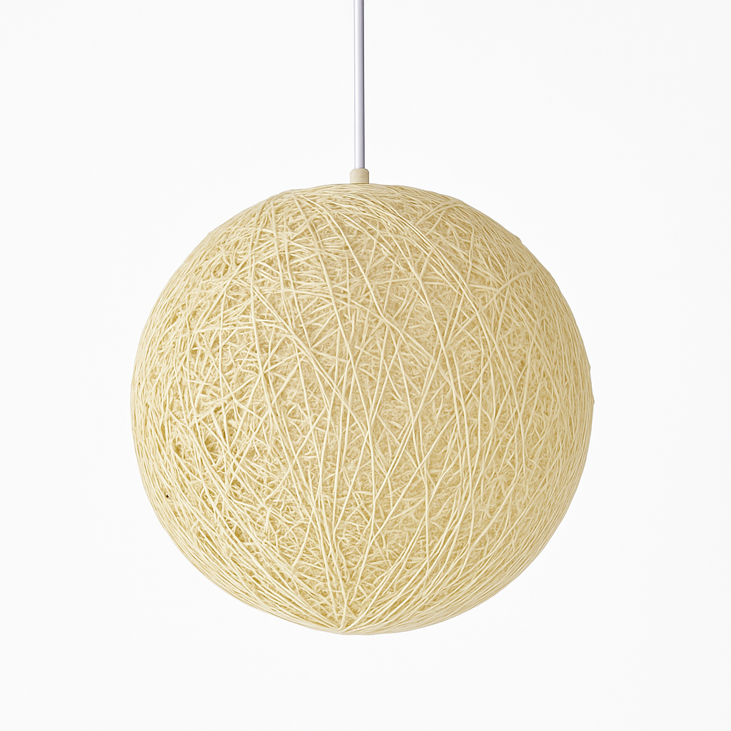 Woven Paper Globe Pendant Light with Adjustable Cord - Handcrafted Sphere Ceiling Fixture for Bedroom & Living Room | Thomler