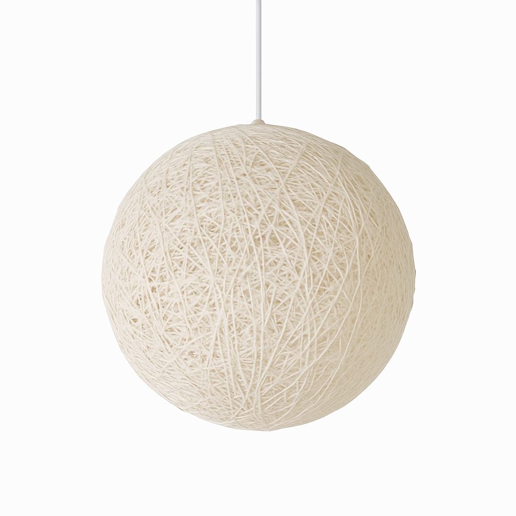 Woven Paper Globe Pendant Light with Adjustable Cord - Handcrafted Sphere Ceiling Fixture for Bedroom & Living Room | Thomler