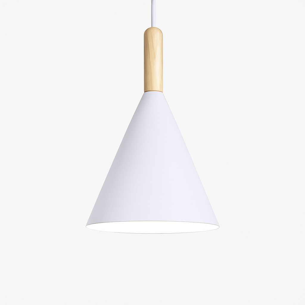 Pendant Light Metal Wood 11.2 In Adjustable Cord Kitchen Dining Hanging Scandinavian Ceiling Fixture E27 Modern Minimalist Lighting | Thomler
