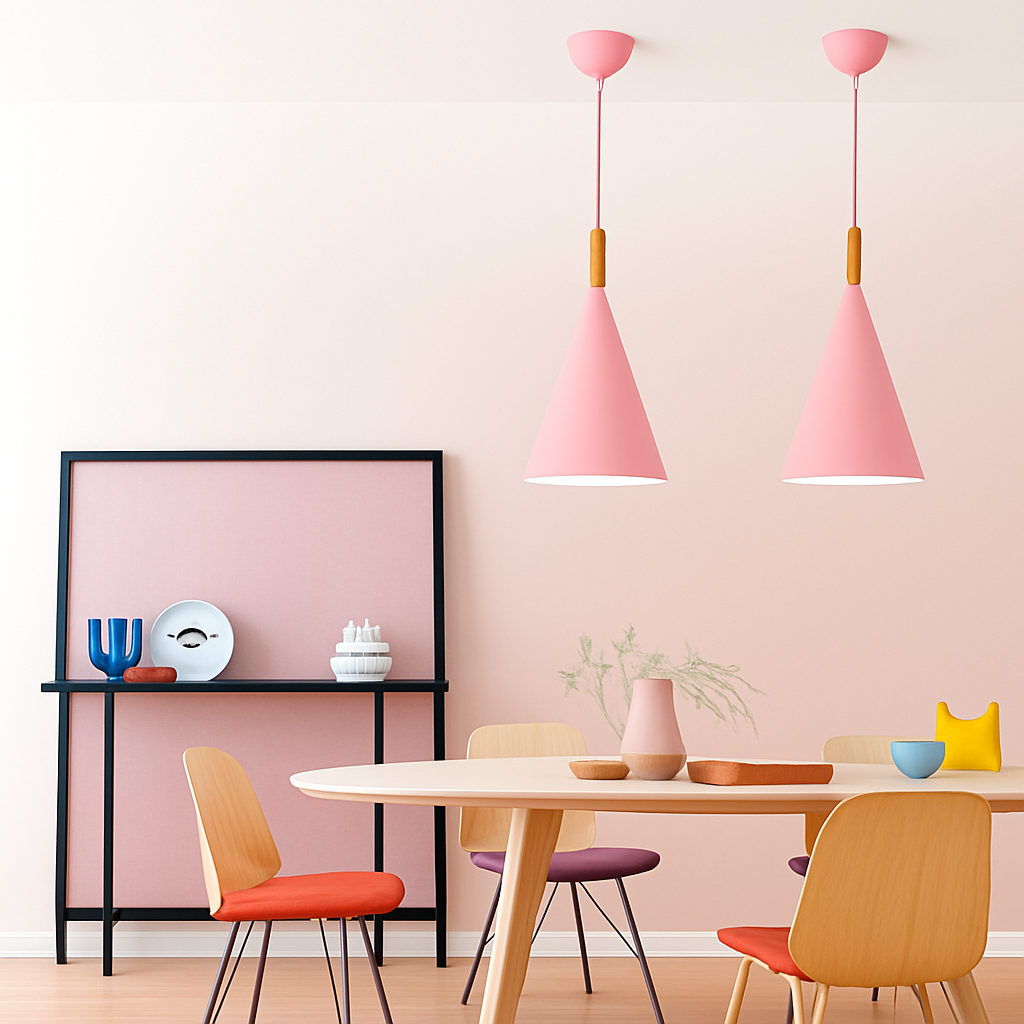 Pendant Light Metal Wood 11.2 In Adjustable Cord Kitchen Dining Hanging Scandinavian Ceiling Fixture E27 Modern Minimalist Lighting | Thomler