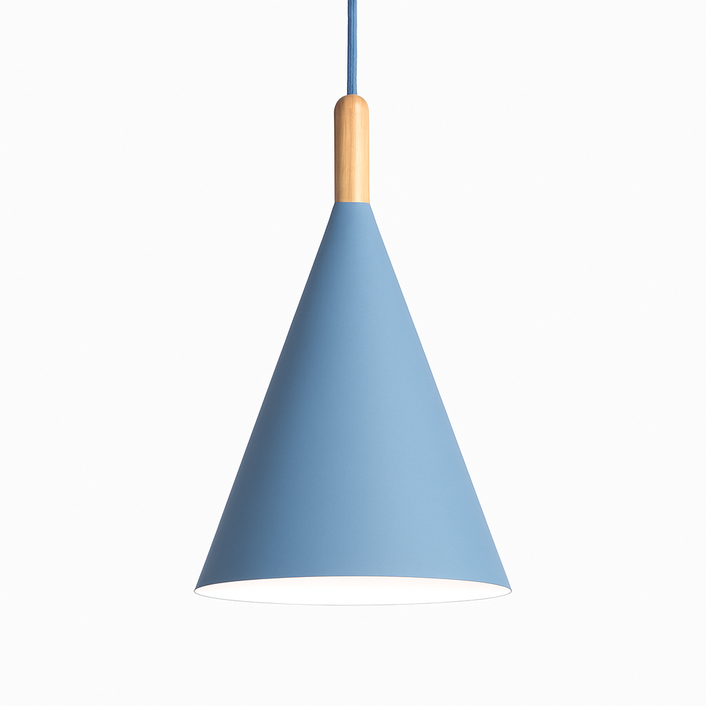 Pendant Light Metal Wood 11.2 In Adjustable Cord Kitchen Dining Hanging Scandinavian Ceiling Fixture E27 Modern Minimalist Lighting | Thomler