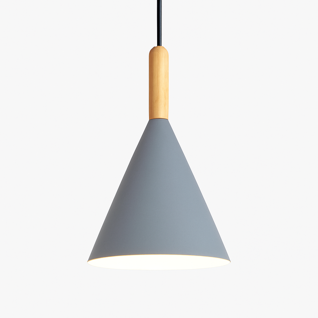 Pendant Light Metal Wood 11.2 In Adjustable Cord Kitchen Dining Hanging Scandinavian Ceiling Fixture E27 Modern Minimalist Lighting | Thomler