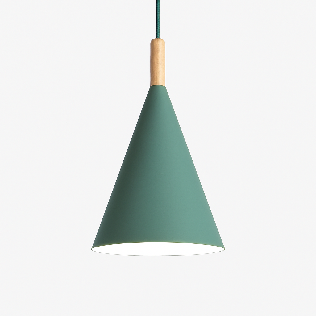 Pendant Light Metal Wood 11.2 In Adjustable Cord Kitchen Dining Hanging Scandinavian Ceiling Fixture E27 Modern Minimalist Lighting | Thomler