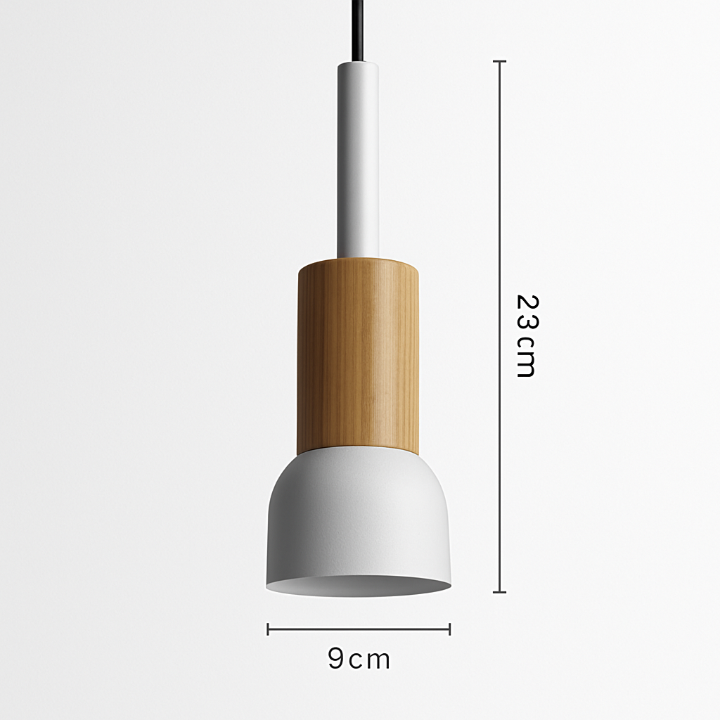 Geometric Wood & Metal Pendant Light – LED Hanging Fixture for Kitchen, Dining Room, Bedroom – Modern Ceiling Lamp with Adjustable Cord | Thomler