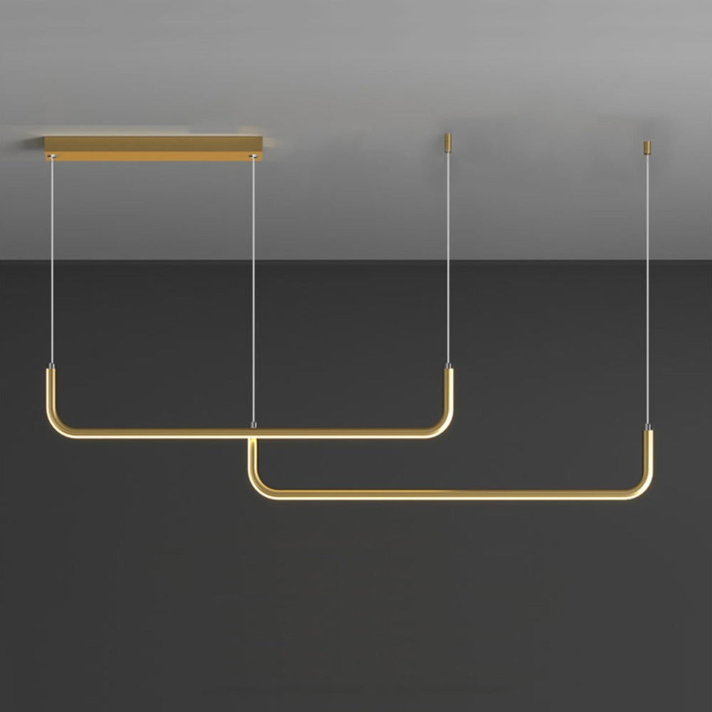 Pendant Light Aluminium LED 120.0 cm Black Dimmable Kitchen Island Dining Room Linear Ceiling Hanging Lamp | Thomler