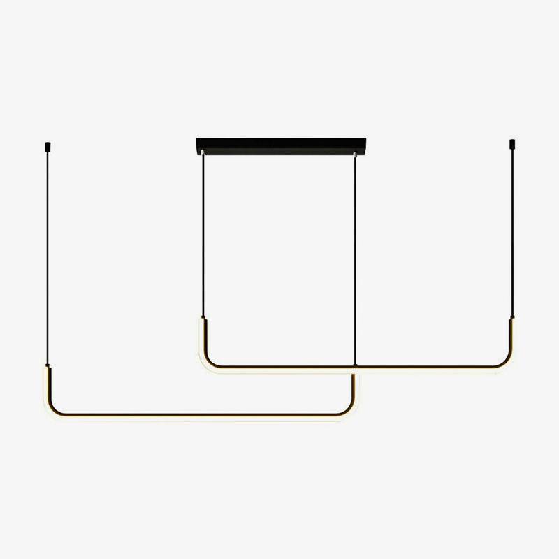 Modern Linear LED Pendant Light | Dimmable Aluminum Hanging Fixture for Dining Room, Kitchen Island & Office | Adjustable Brightness | Thomler