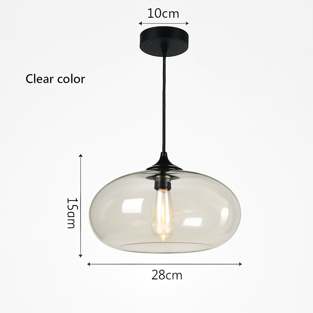 Glass Orb Pendant Light with Floating Inner Cylinder – Modern Hanging Fixture for Dining Room, Kitchen, Bedroom – Adjustable 59 in Cord | Thomler