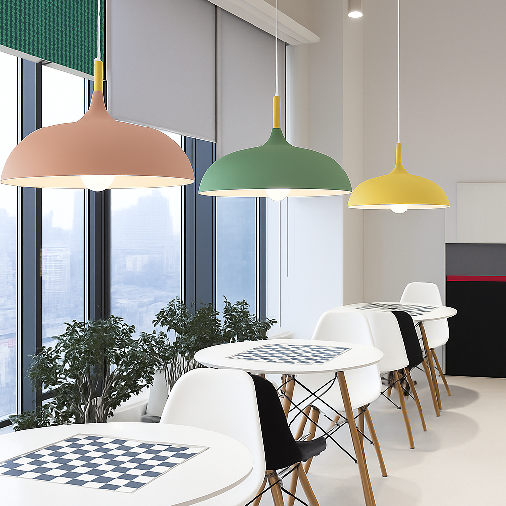Pendant Light Aluminum Wood Rod 15.7 in Scandinavian Kitchen Dining Ceiling Fixture Modern Minimal Hanging Lamp | Thomler