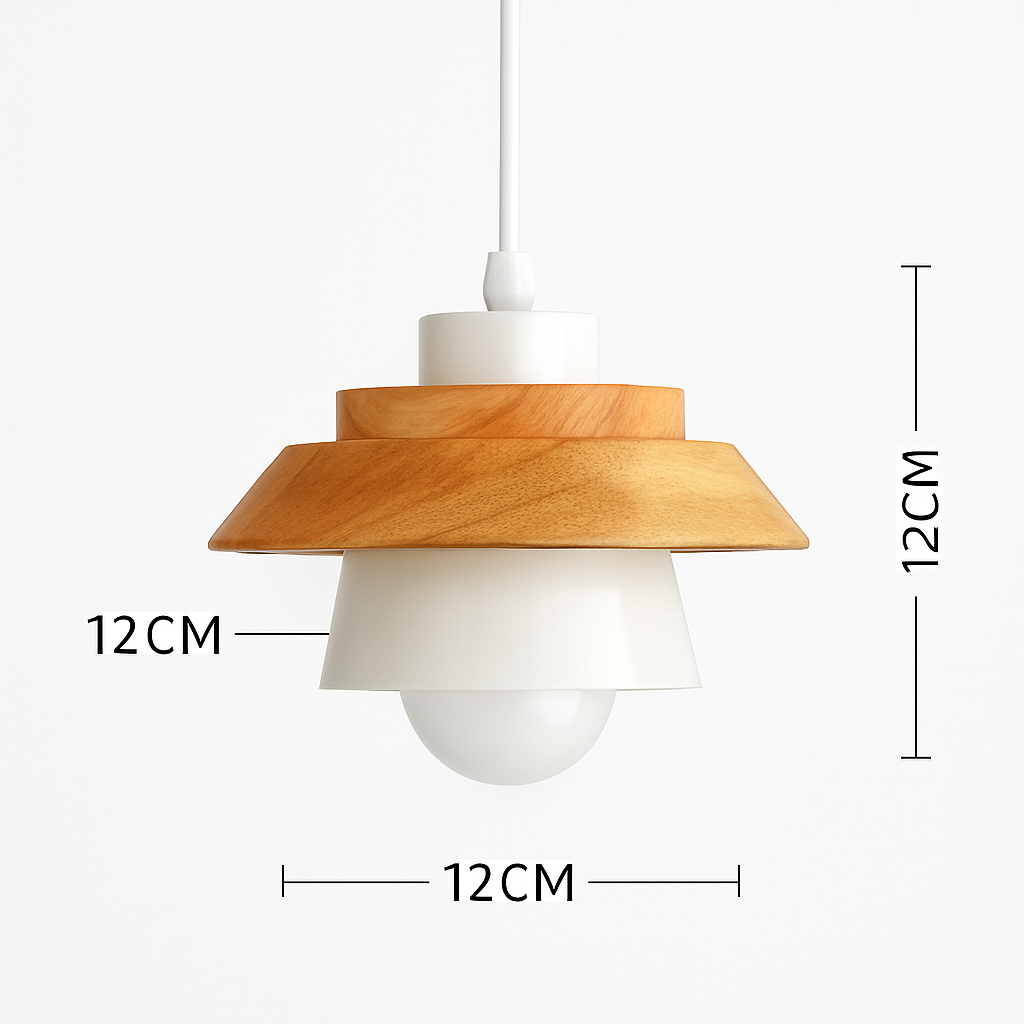 Pendant Light Wood Metal 11.0 in Colorful Nordic Kitchen Dining Ceiling Fixture Modern Hanging Lamp | Thomler
