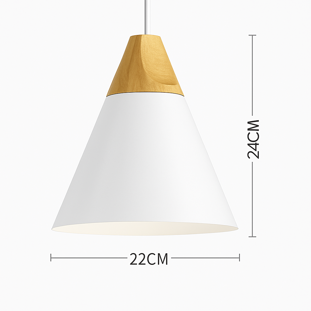 Pendant Light Wood Metal 11.0 in Colorful Nordic Kitchen Dining Ceiling Fixture Modern Hanging Lamp | Thomler