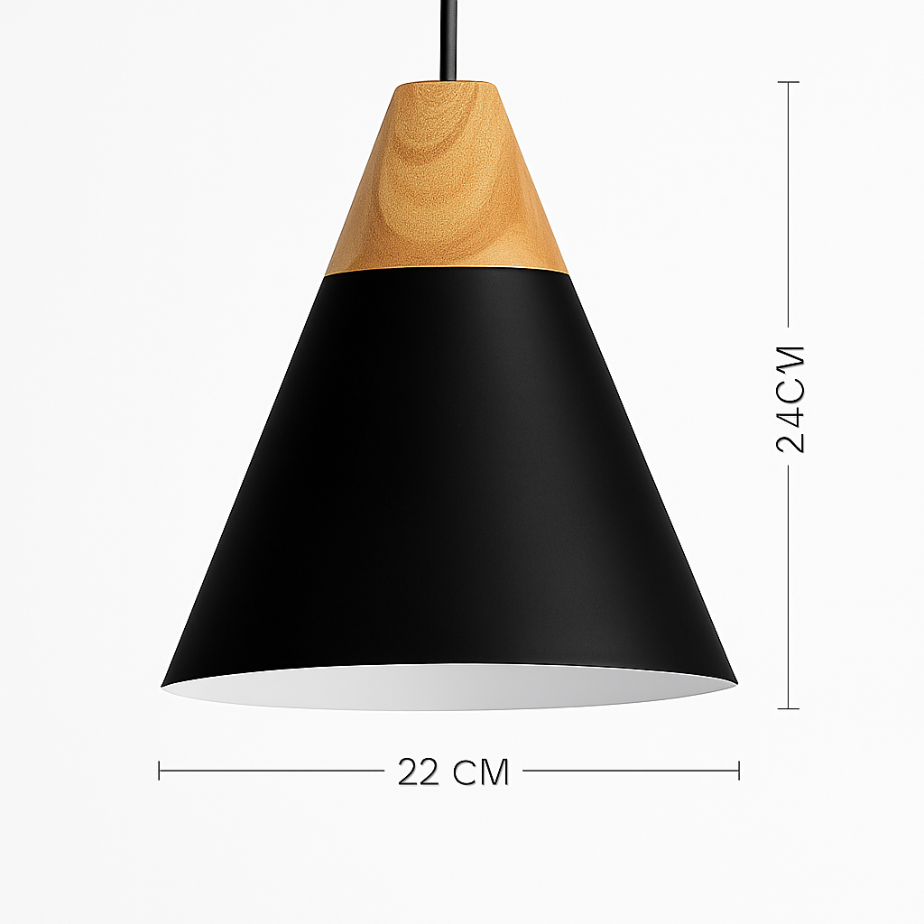 Pendant Light Wood Metal 11.0 in Colorful Nordic Kitchen Dining Ceiling Fixture Modern Hanging Lamp | Thomler