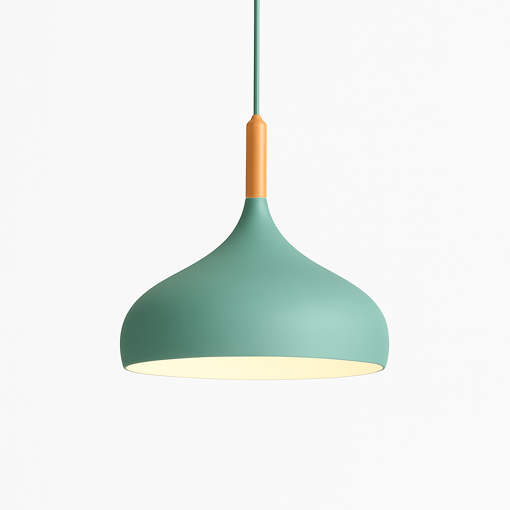 Metal Pendant Light with Wood Rod Modern Kitchen Dining Bar Fixture Adjustable Ceiling Lamp LED E27 Socket Scandinavian Style | Thomler