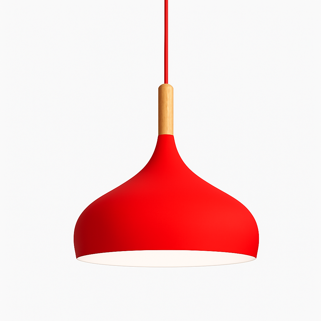 Metal Pendant Light with Wood Rod Modern Kitchen Dining Bar Fixture Adjustable Ceiling Lamp LED E27 Socket Scandinavian Style | Thomler