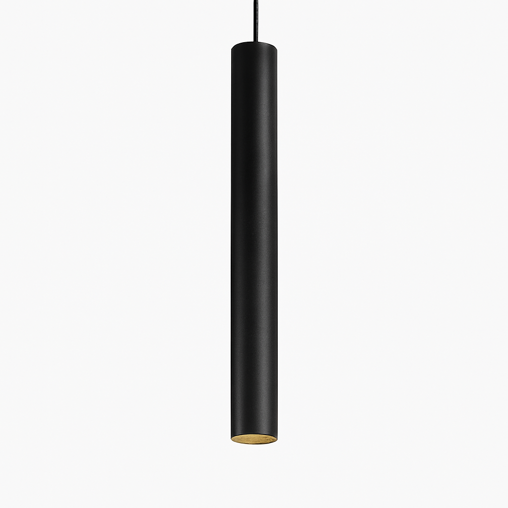 Cylindrical Pendant Light Fixture with Integrated LED - Modern Aluminum Hanging Ceiling Lamp for Kitchen, Dining Room & Living Room | Thomler
