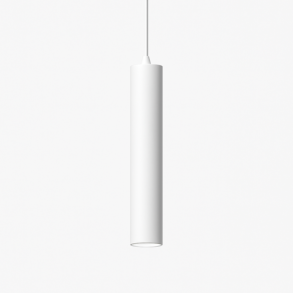 Cylindrical Pendant Light Fixture with Integrated LED - Modern Aluminum Hanging Ceiling Lamp for Kitchen, Dining Room & Living Room | Thomler