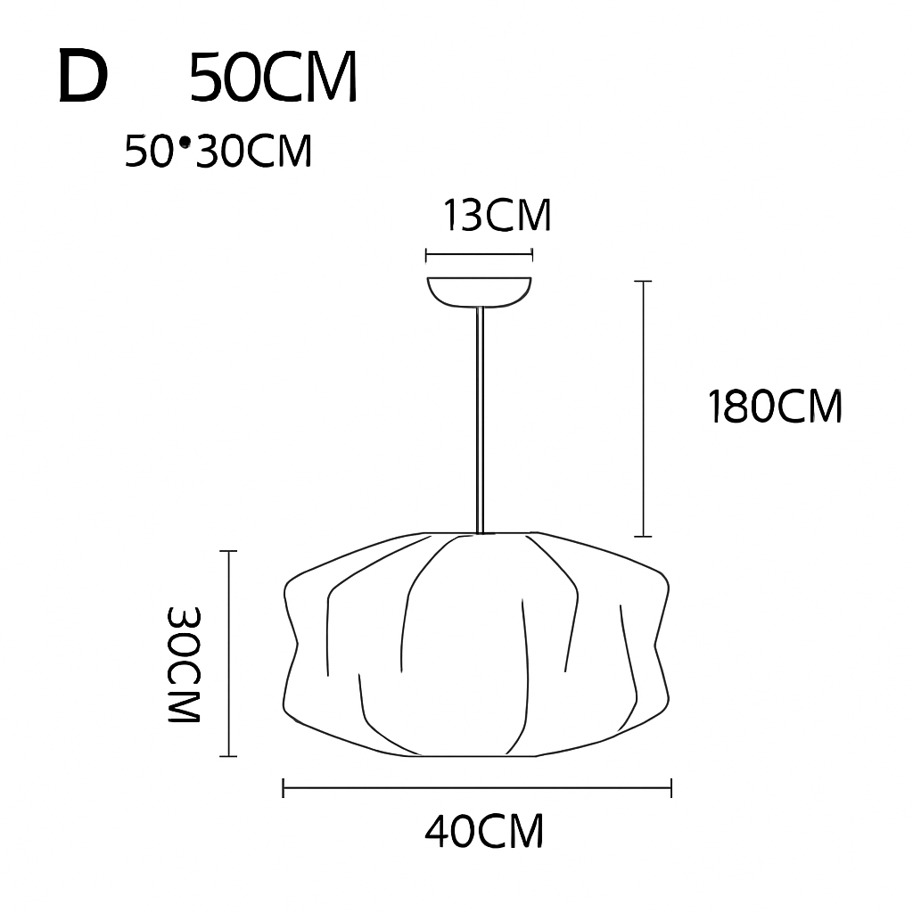 Japanese-Inspired Fabric Pendant Light — Soft Lantern Style Ceiling Fixture for Living Room, Bedroom & Dining | Thomler