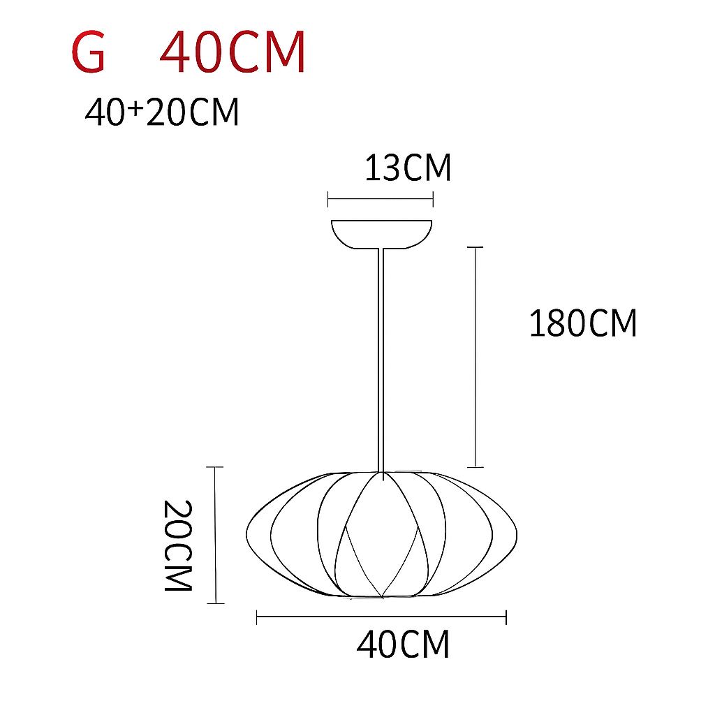 Japanese-Inspired Fabric Pendant Light — Soft Lantern Style Ceiling Fixture for Living Room, Bedroom & Dining | Thomler