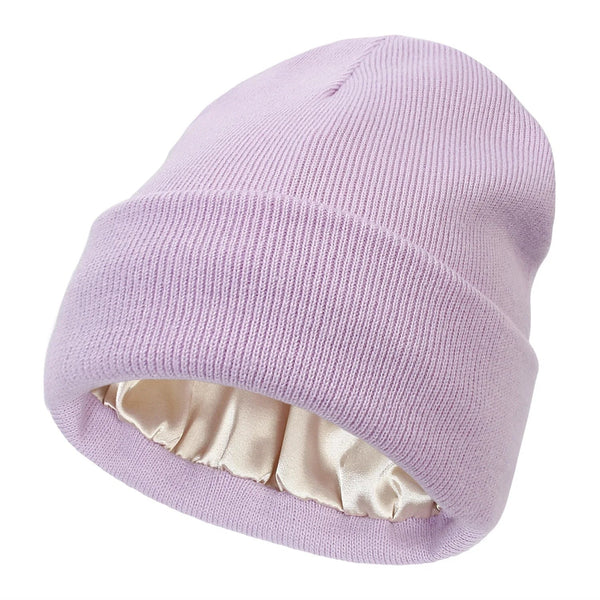 Silk-Lined Winter Beanie for Women – Protects Hair from Frizz, Static & Cold – Soft Wool Hat with Smooth Interior Lining for Everyday Wear | Thomler