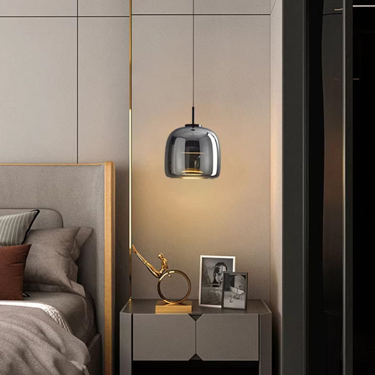 Pendant Light Glass 16.0 cm Black Bedroom Kitchen Island Scandinavian Hanging Ceiling Lamp E27 Modern Nordic Lighting | Thomler