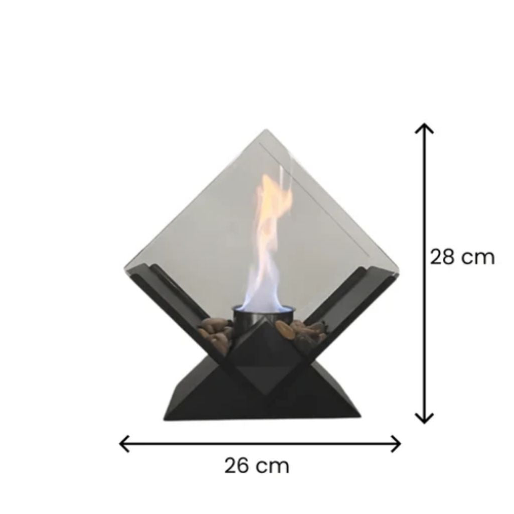 Ethanol Tabletop Fireplace Glass Enclosure Indoor Outdoor Portable Fire Bowl Centerpiece for Dining Table Patio Balcony | Thomler