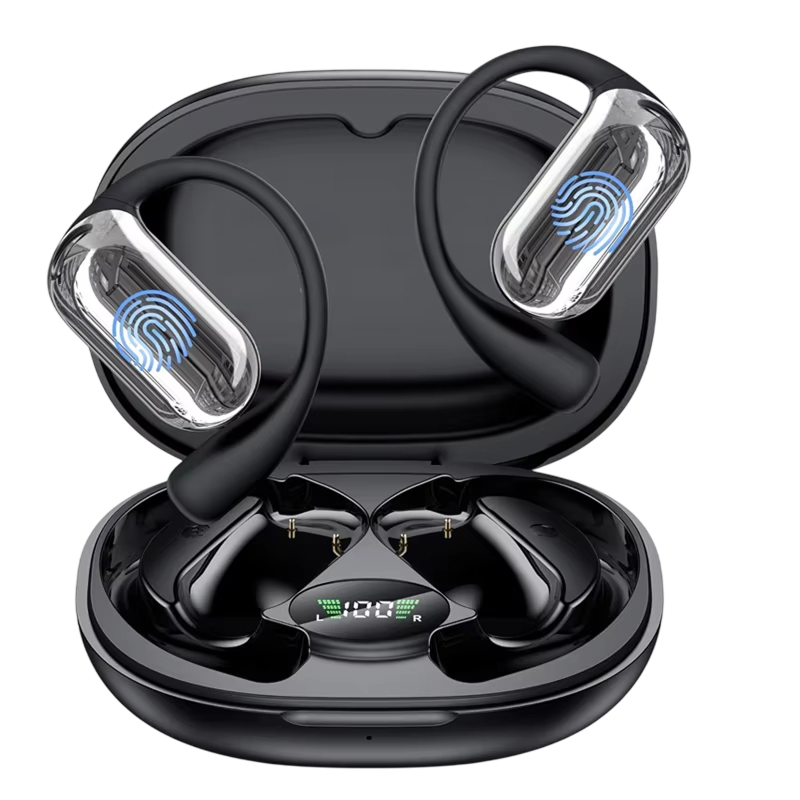 Real-Time AI Language Translator Earbuds – 144 Languages, Open-Ear Design, 80-Hour Battery, Bluetooth 5.4, Hands-Free Communication for | Thomler