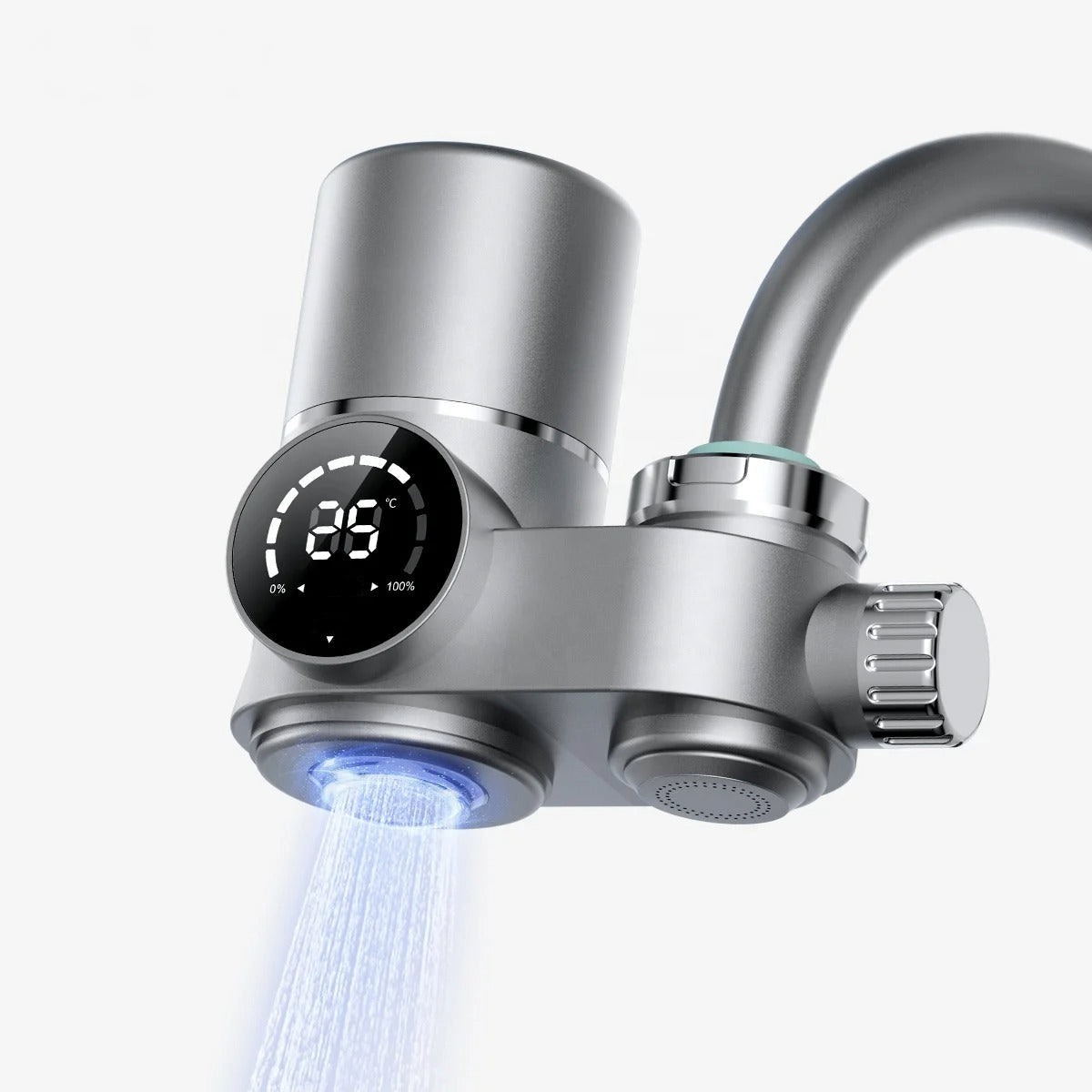 LED Kitchen Faucet Water Filter – Food-Safe Stainless Steel, Dual-Mode Purifier with Temperature Display | Thomler