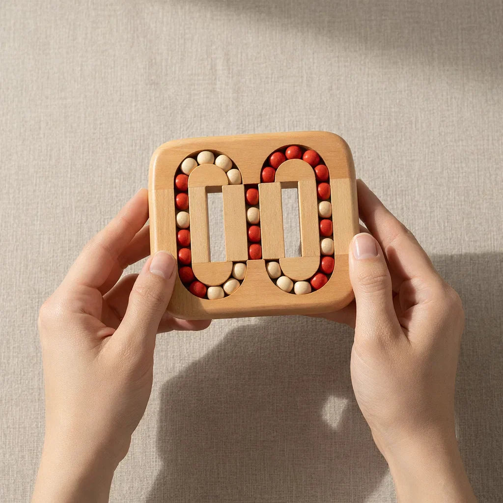 Rotating Puzzle Wooden 13.0 cm Desktop Relaxation Travel Fidget Toy Brain Teaser Stress Relief | Thomler