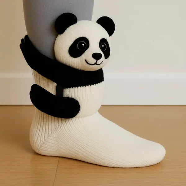 Plush Animal Slipper Socks with 3D Design – Cozy Winter Footwear for Kids & Adults | Thomler