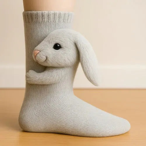 Plush Animal Slipper Socks with 3D Design – Cozy Winter Footwear for Kids & Adults | Thomler