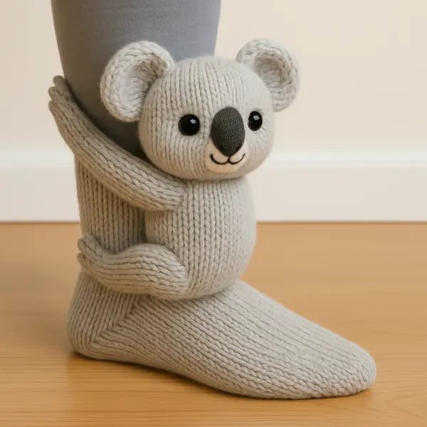 Plush Animal Slipper Socks with 3D Design – Cozy Winter Footwear for Kids & Adults | Thomler