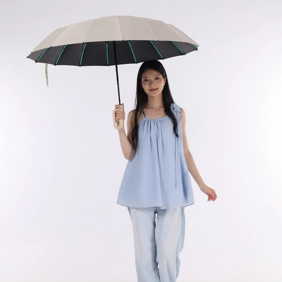Heavy-Duty Windproof Automatic Open Umbrella with 47-Inch Canopy – Reinforced Storm Protection, One-Touch Deploy, Compact 15-Inch Fold for | Thomler