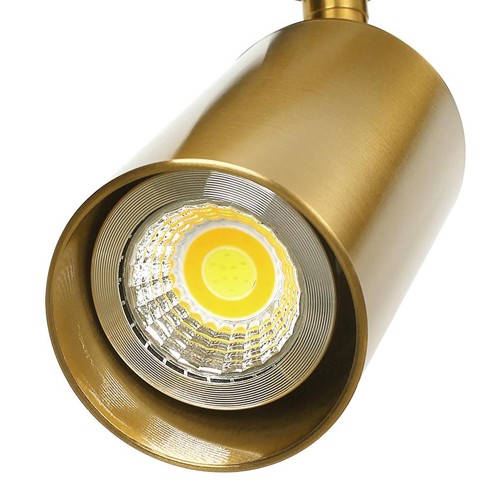 Adjustable Brass Spotlight Ceiling Light | Swivel GU10 Track Head Fixture for Kitchen, Hallway & Living Room | Modern Minimalist Gold | Thomler