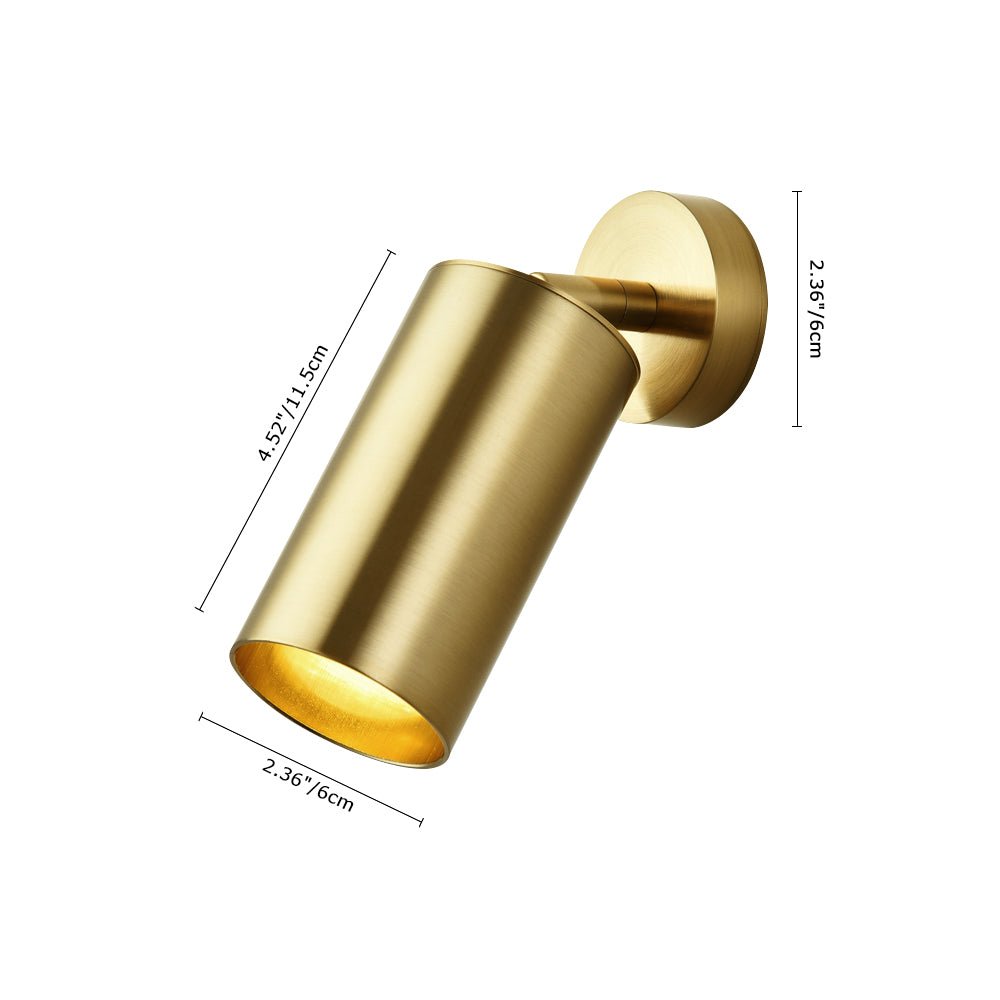 Adjustable Brass Spotlight Ceiling Light | Swivel GU10 Track Head Fixture for Kitchen, Hallway & Living Room | Modern Minimalist Gold | Thomler