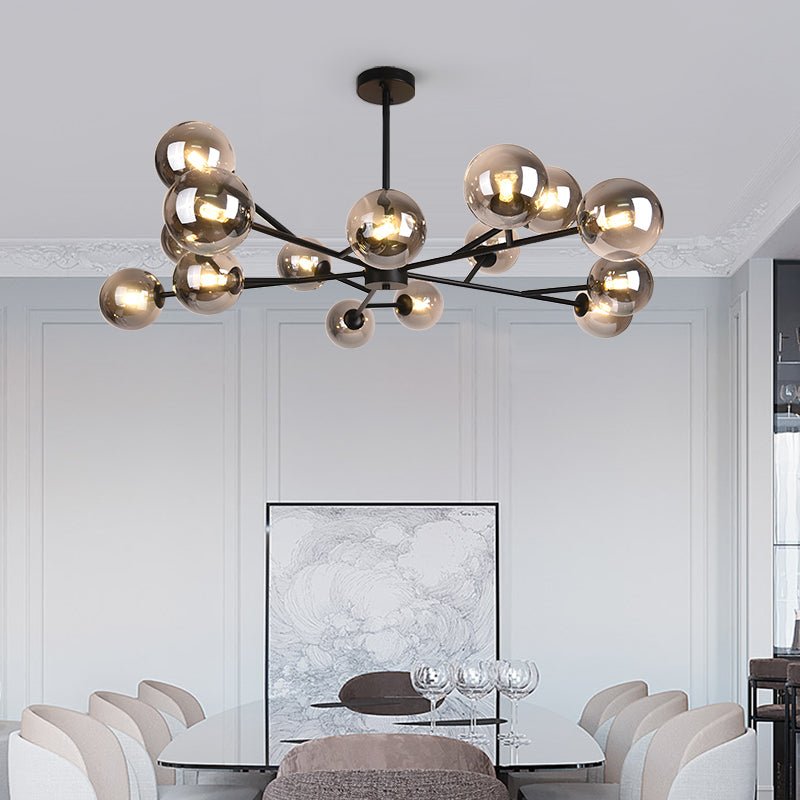 Chandelier Light Glass 112.0 cm Black Dining Room Kitchen Island Sputnik Pendant Ceiling Lamp Dimmable G9 | Thomler