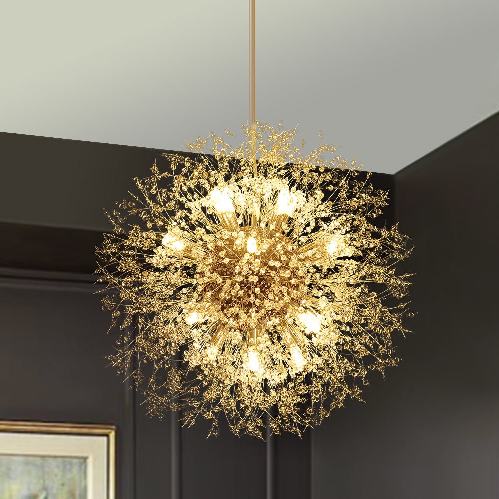 Pendant Light Metal Crystal Beads 80.0 cm Fireworks Design Adjustable Living Room Dining Hall Ceiling Lamp | Thomler