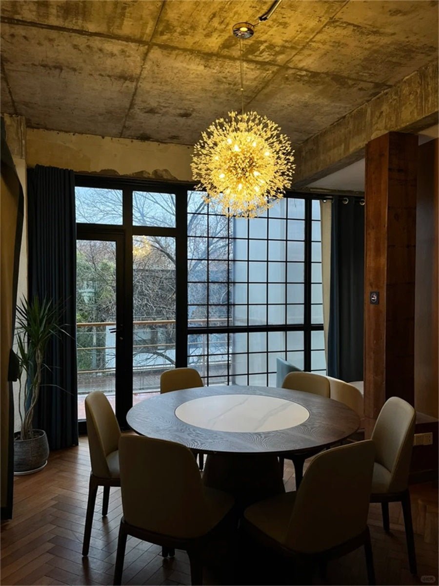 Pendant Light Metal Crystal Beads 80.0 cm Fireworks Design Adjustable Living Room Dining Hall Ceiling Lamp | Thomler